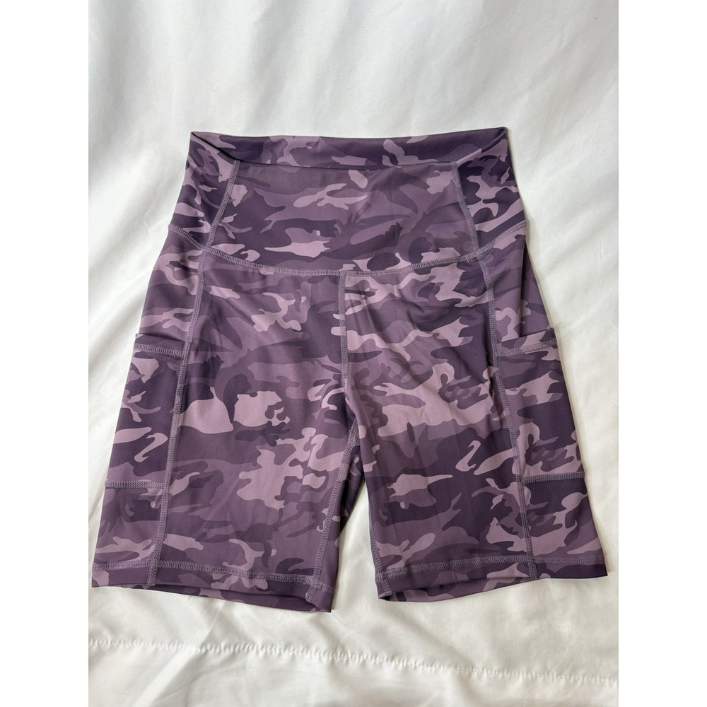 Purple Camo Women's Large‎ 6.5" Inseam Activewear Biker Short Compression